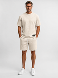 🌴 Men's Casual Solid T-Shirt & Drawstring Shorts Summer Suit