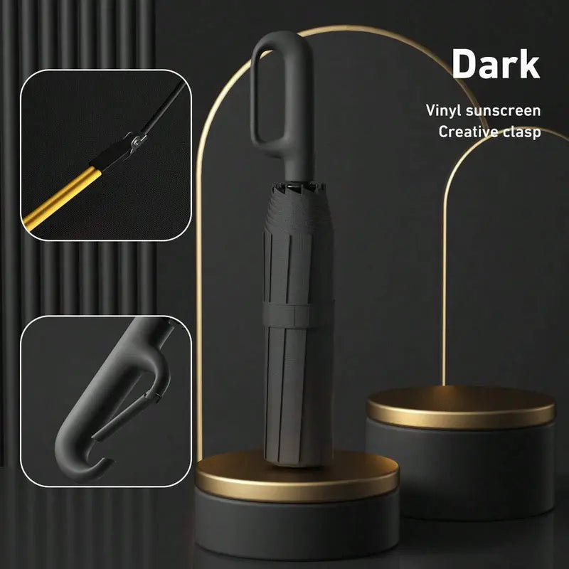 ☂️🌧️ Portable Automatic Folding Umbrella – Windproof & Waterproof with Loop Buckle 🌬️✨