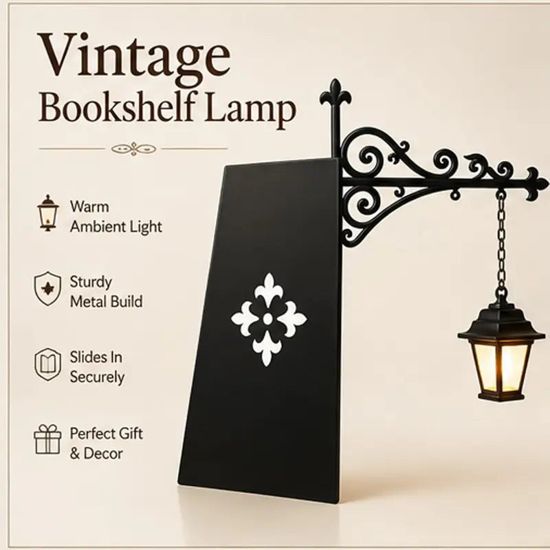 Library Lantern – Miniature Hanging Bookshelf Lamp, Warm LED Reading Nook Light & Literary Decor
