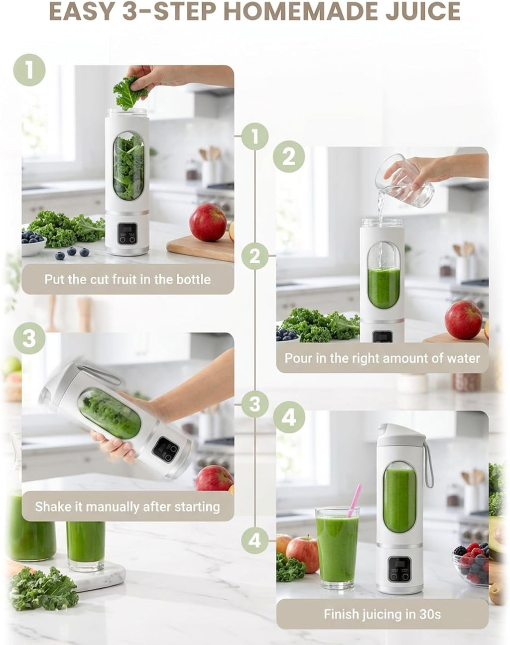 Portable Blender 500ml USB Personal