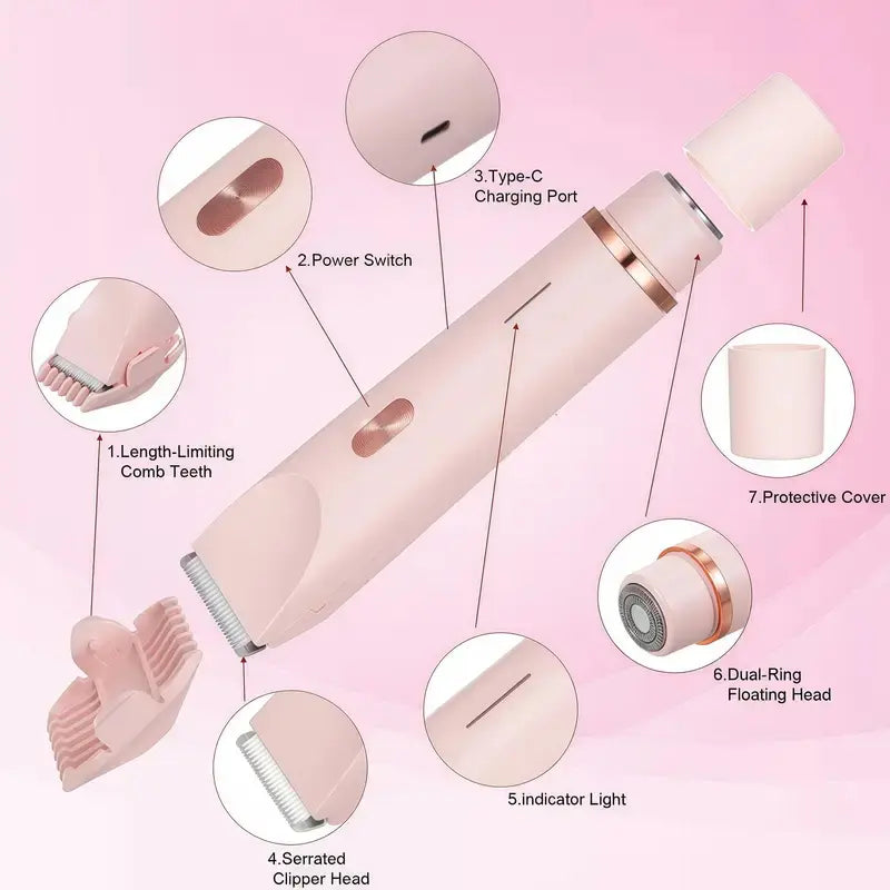 2-in-1 Electric Shaver & Trimmer for Women