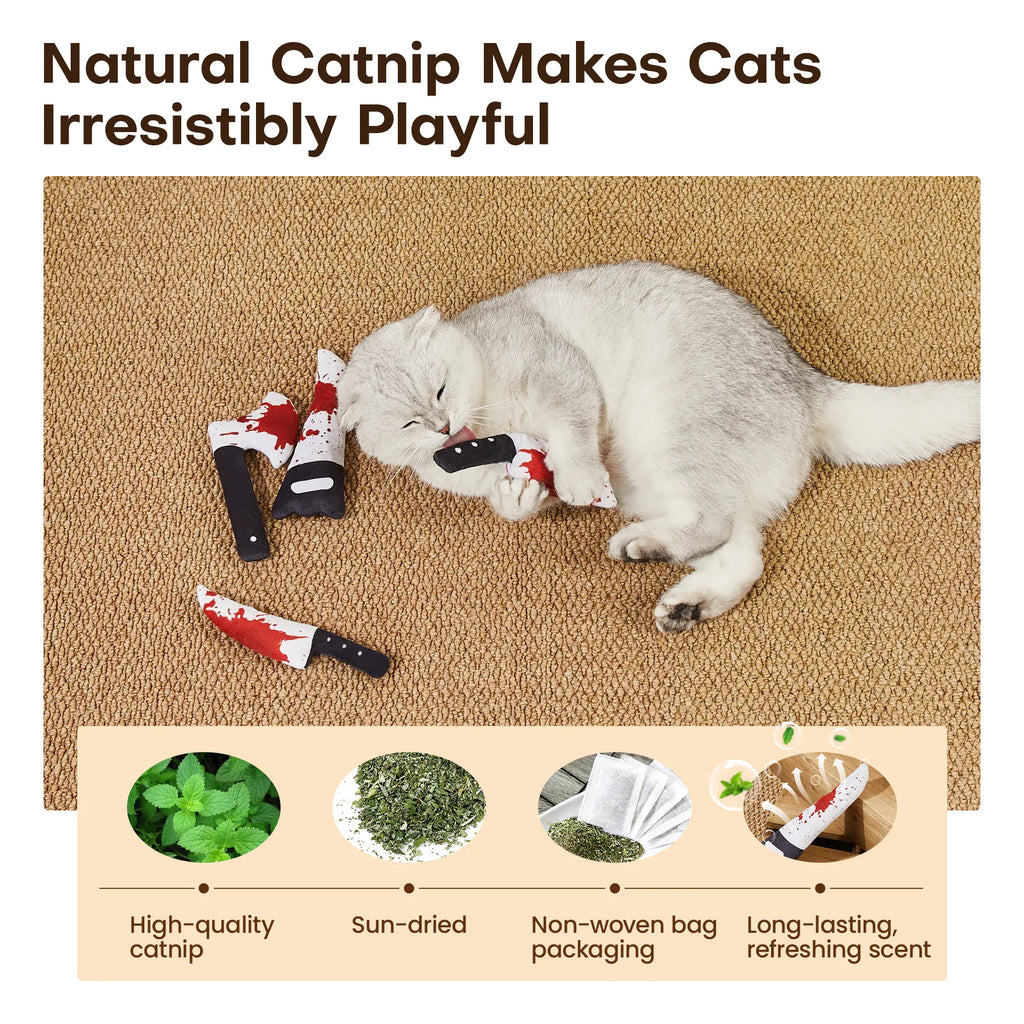 🎃🐱Spook Up Playtime – 4PCS Crinkly Halloween Cat Toys for Interactive Indoor Fun