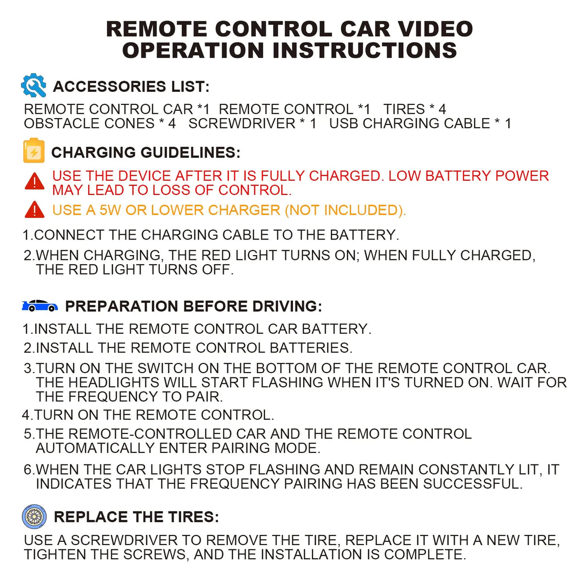 1:24 Scale Remote Control Drift Car - 2.4GHz 4WD RC Drift Car with LED Lights & Tires - Remote Control Racing Car, Perfect Birthday Gift for Kids