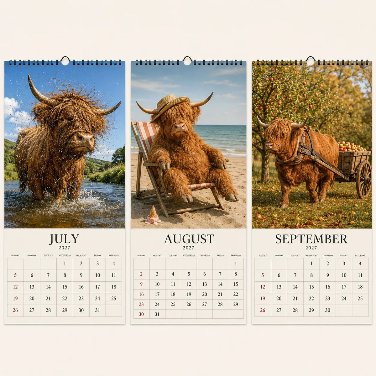 🐮📅 2027 Grumpy Highland Cows Calendar ✨
