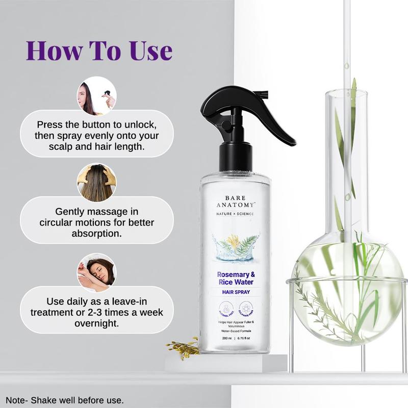 Nature x Science Rosemary Water and Rice Water |100% Natural Extract | Soft & Smooth Hair Non-Greasy & Fast