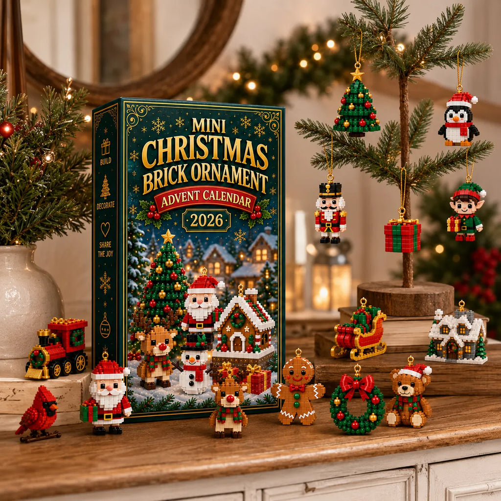 🎄🧱 24-Day Mini Christmas Brick Ornament Advent Calendar – Build, Hang & Keep 24 Holiday Ornaments 🎁✨