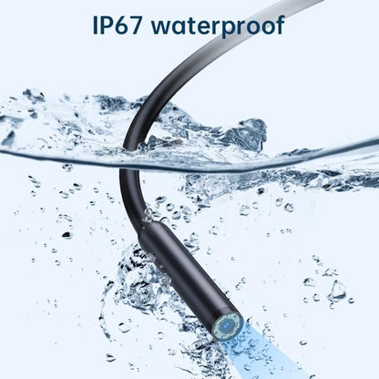 16.4ft Endoscope Camera with Light for iPhone and Android, 480P HD IP67 Waterproof Borescope with 6 Adjustable LED Lights, Semi-Rigid Snake Camera, 5.5mm Black, Diagnostic Tool