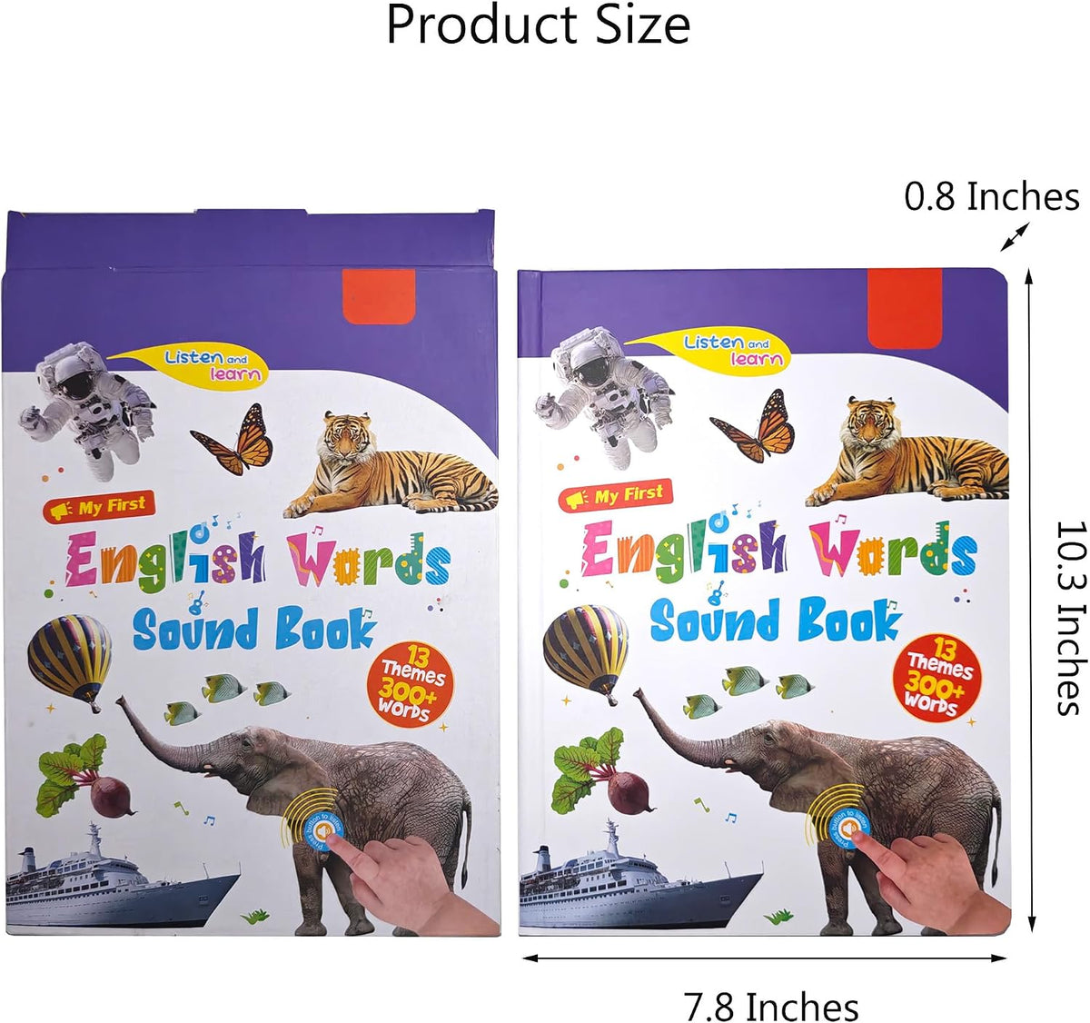English Sound Book for Children Aged 1–6 — Interactive Educational Toy Featuring Over 300 Words and 13 Themes