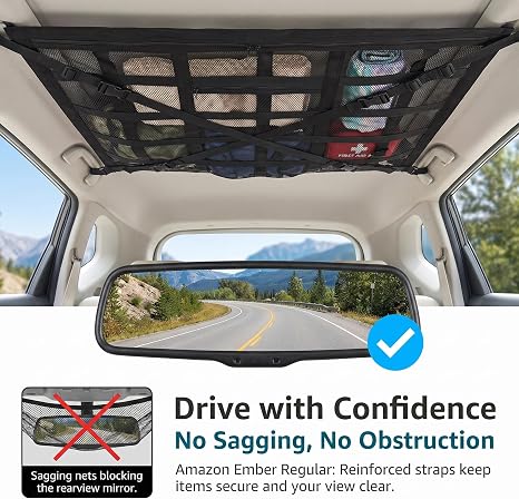 🎁Double-Layer Car Ceiling Cargo Net Storage Organizer