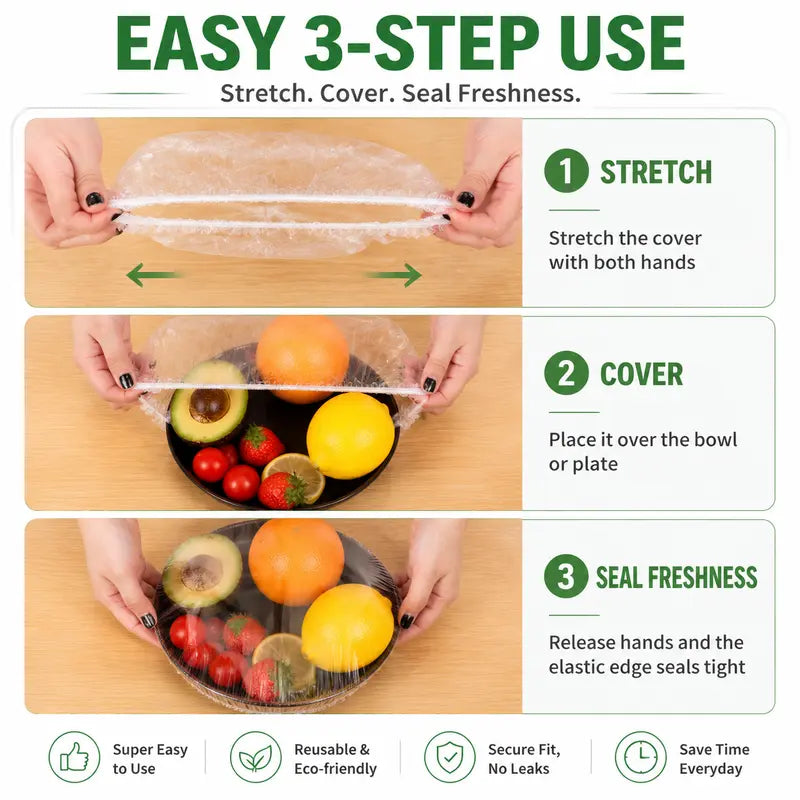 🔥🔥LAST DAY 49% OFF🔥🍽️ Elastic Stretch Bowl Covers 🔁Disposable Microwave Safe Food Storage Covers