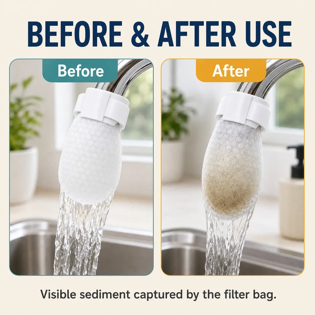 🚰 Cotton Faucet Filter Bags – Sediment & Splash Filter
