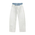 Adjustable Low-Rise Loose Barrel Leg Jeans
