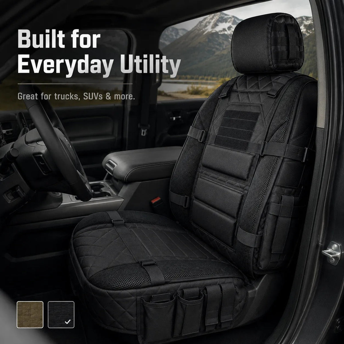 🔥 50% OFF – Rugged MOLLE Truck Seat Cover | Tactical Storage, Tough Seat Protection & All-Day Comfort 🚙