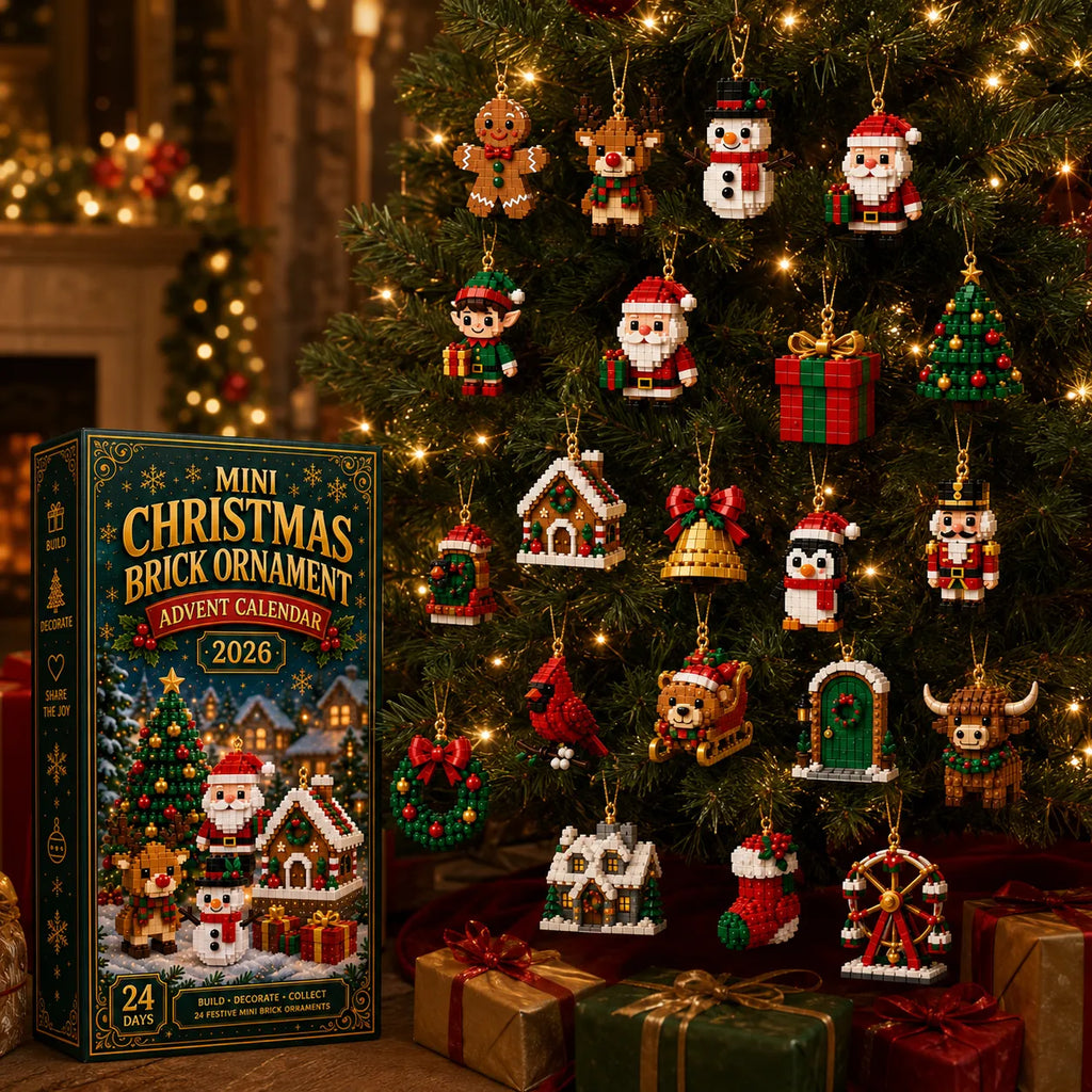 🎄24-Day Mini Christmas Brick Ornament Advent Calendar | 24 Unique Buildable Holiday Ornaments to Create, Hang & Keep 🧱