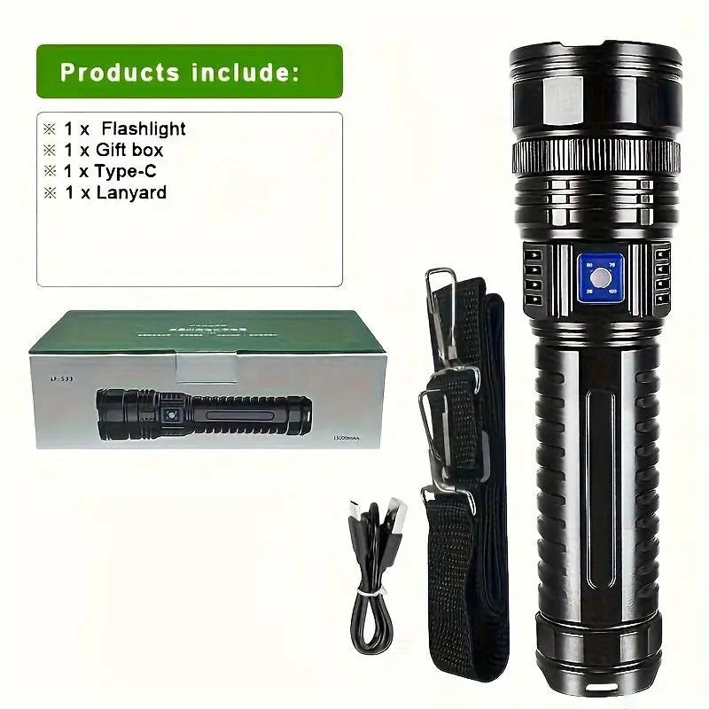 🔦🔋 Hoodink 2-in-1 Flashlight Power Bank – Rechargeable, Waterproof & Adjustable Brightness ⚡