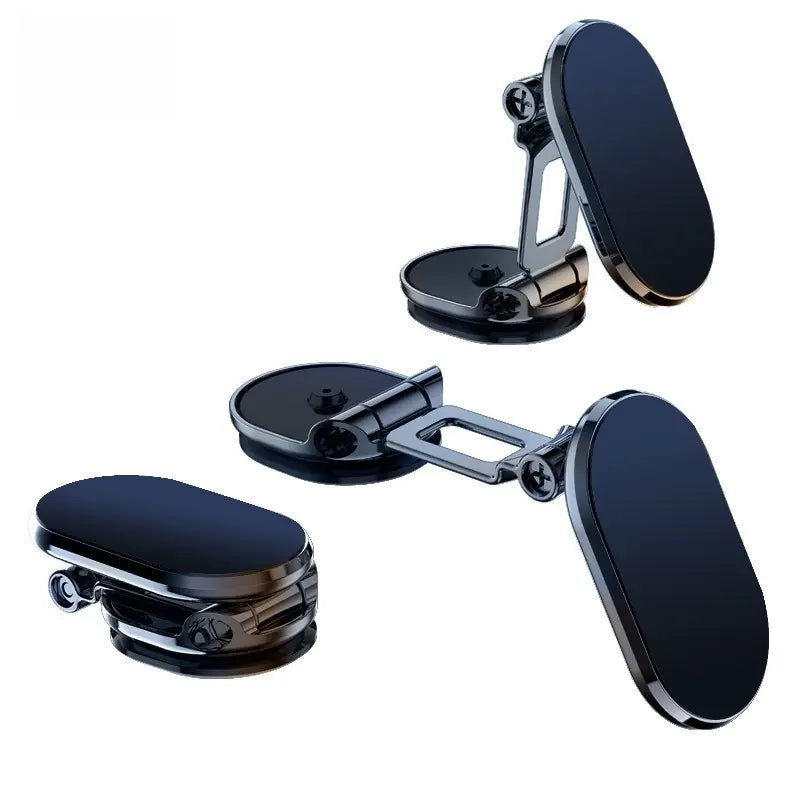 📱 Foldable Magnetic Car Phone Holder – 360° Rotating Metal Mount