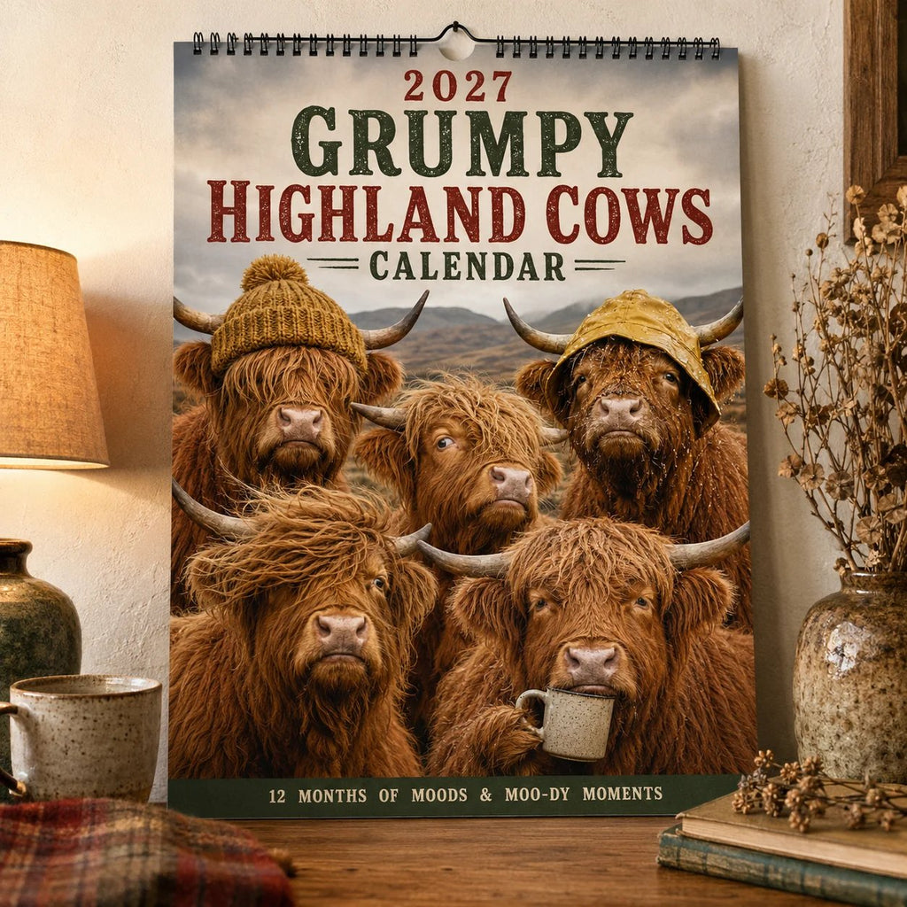 🐮📅 2027 Grumpy Highland Cows Calendar ✨