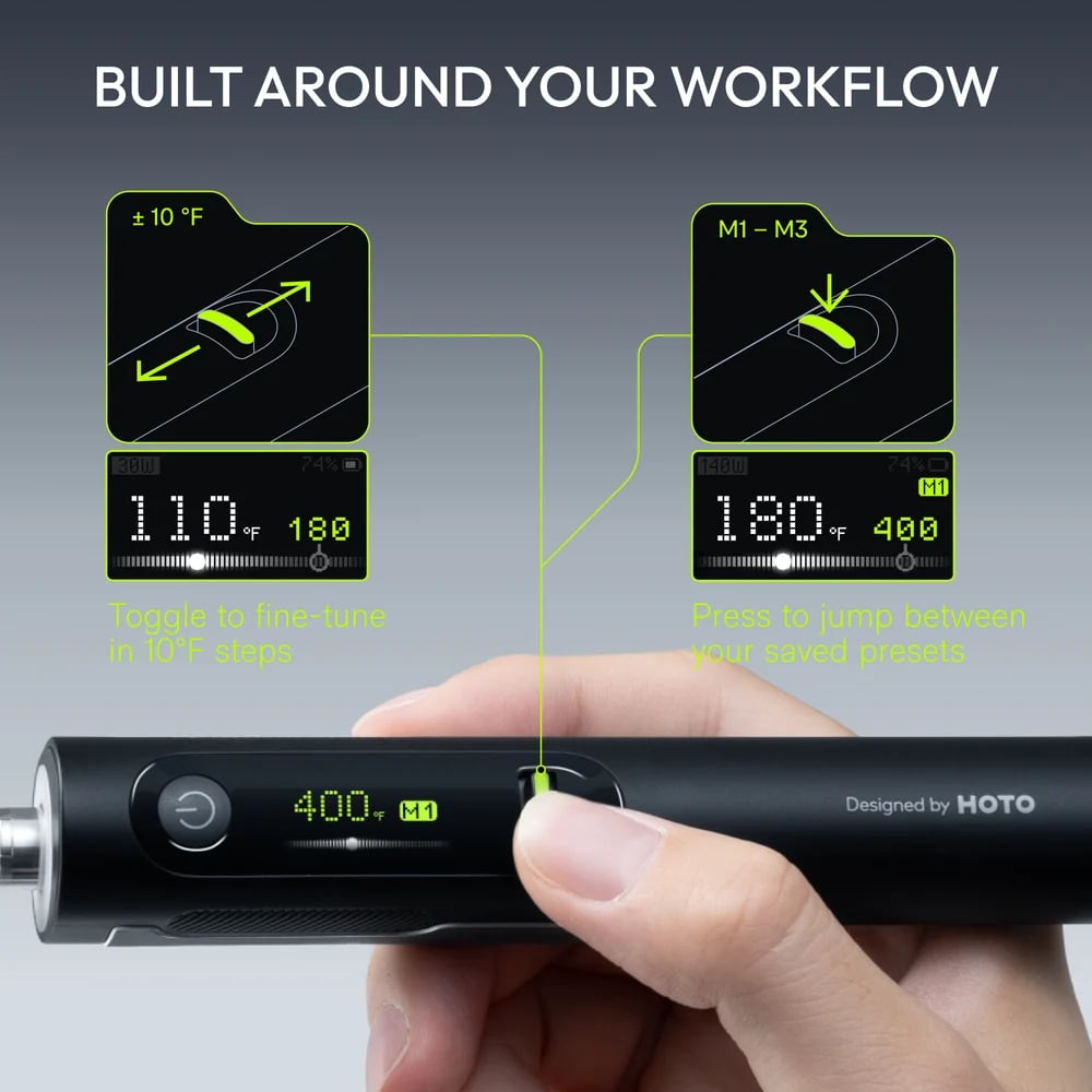 💯Cordless Soldering Iron Set – 3-Second Heat-Up to 400°F, 140W Plugged In / 60W Cordless, Smart PID Control, C245 Tips, USB-C & Power Bank Compatible