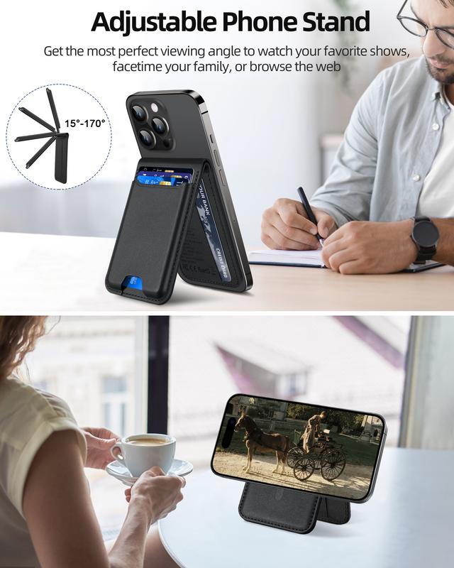 Adjustable stand for Magsafe wallet, compatible with iPhone