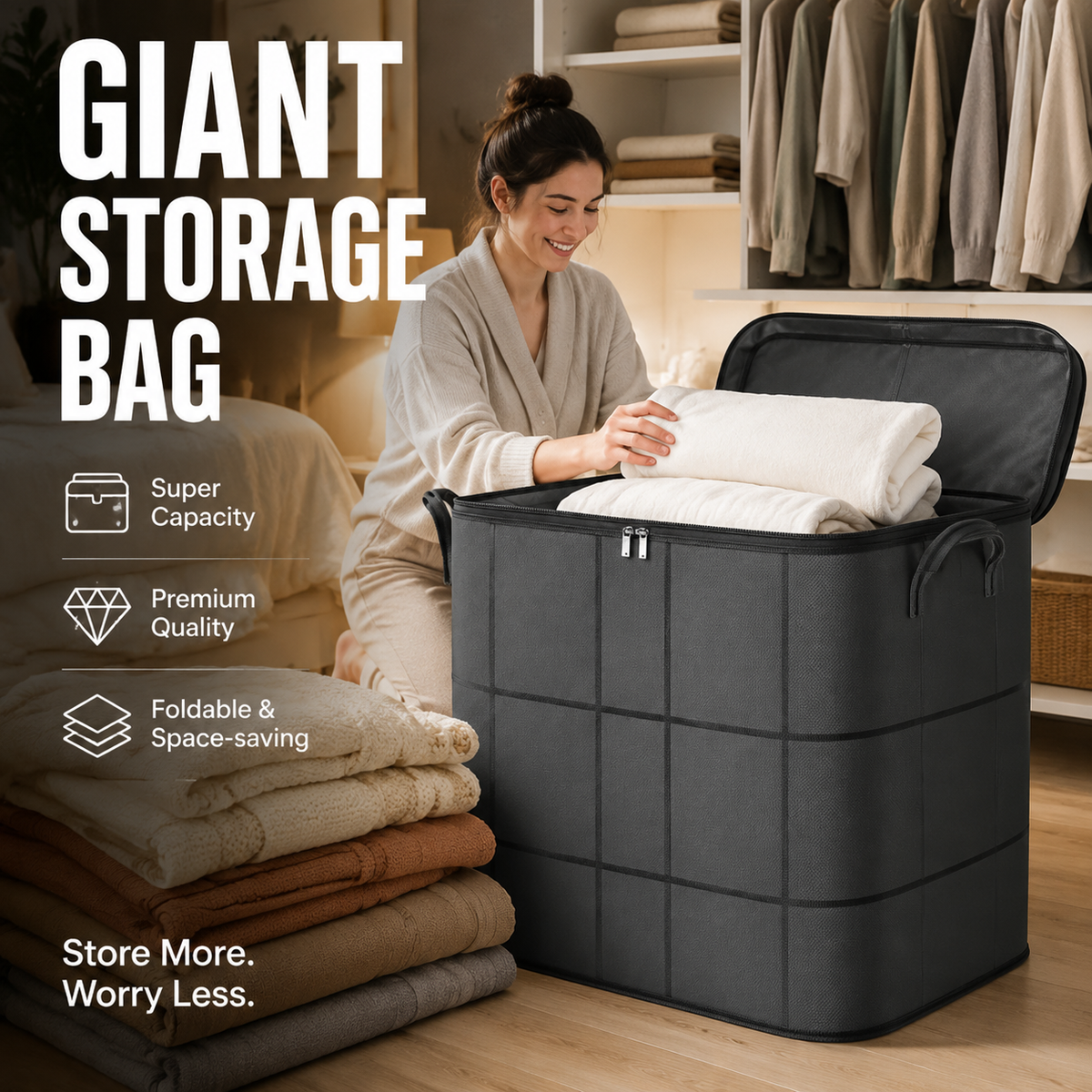 50% OFF Factory Clearance -Foldable Storage Tote -Waterproof, Dustproof, Big & Portable