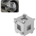 🚗 6-Side Brake Caliper Piston Rewind Tool | 3/8" Drive Rear Brake Compression Tool for Disc Brake Pad Replacement | High-Strength Carbon Steel