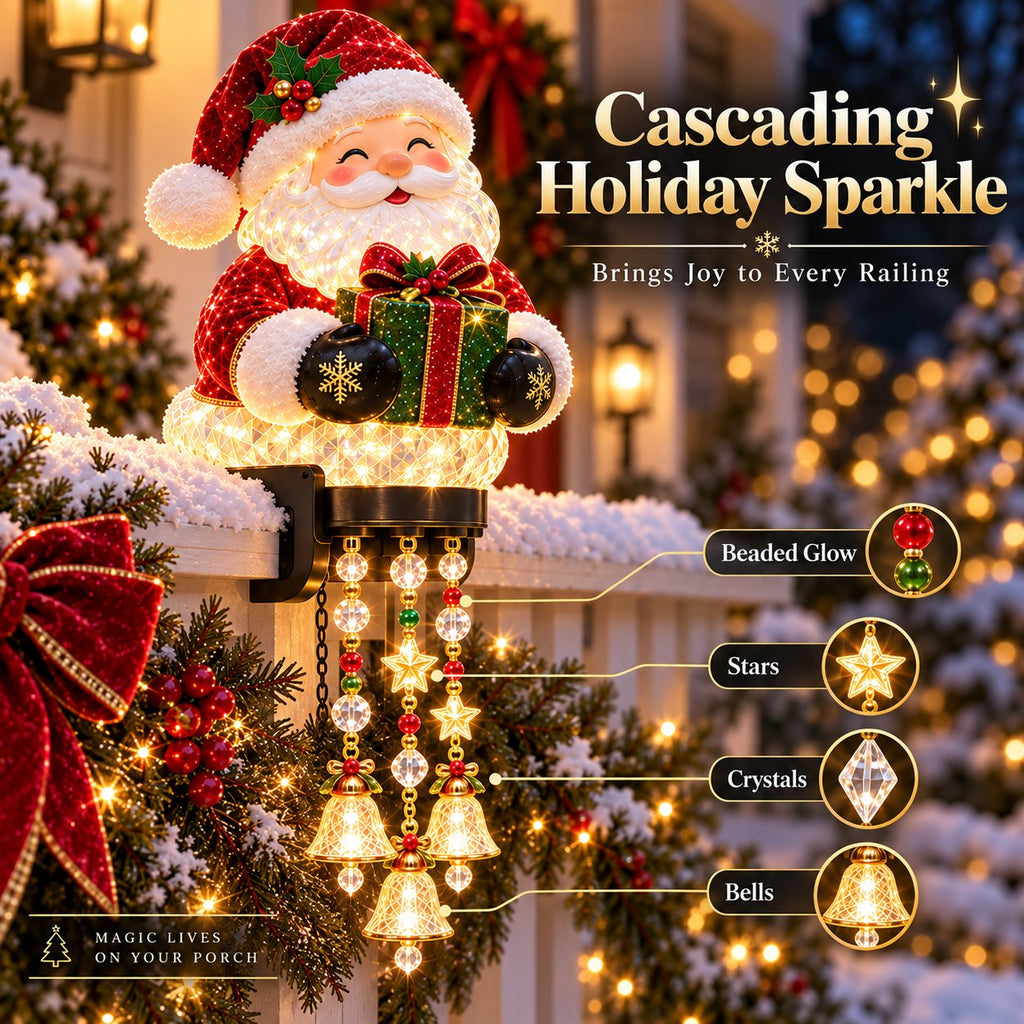 💯🎄 Christmas Porch Railing Lights – 4 Festive Character Designs