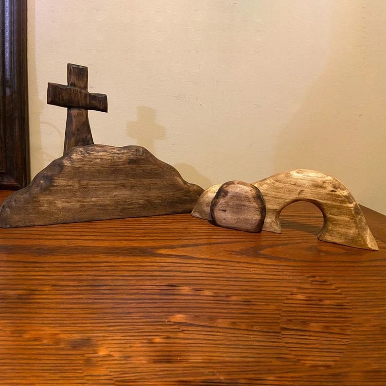 💕Spring Easter Hot Sale 49%OFF-Handmade Empty Tomb Easter Scene And Cross