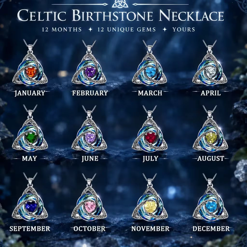Birthstone Celtic Knot Necklace for Women