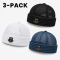 Men's 3-Pack Feather-Soft Blended Yarns Mesh Netting Beanies 🧢