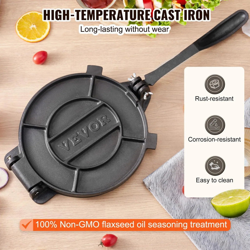 🍕🥞10-inch tortilla press—suitable for making tortillas, pita bread, flatbreads, and pancakes.
