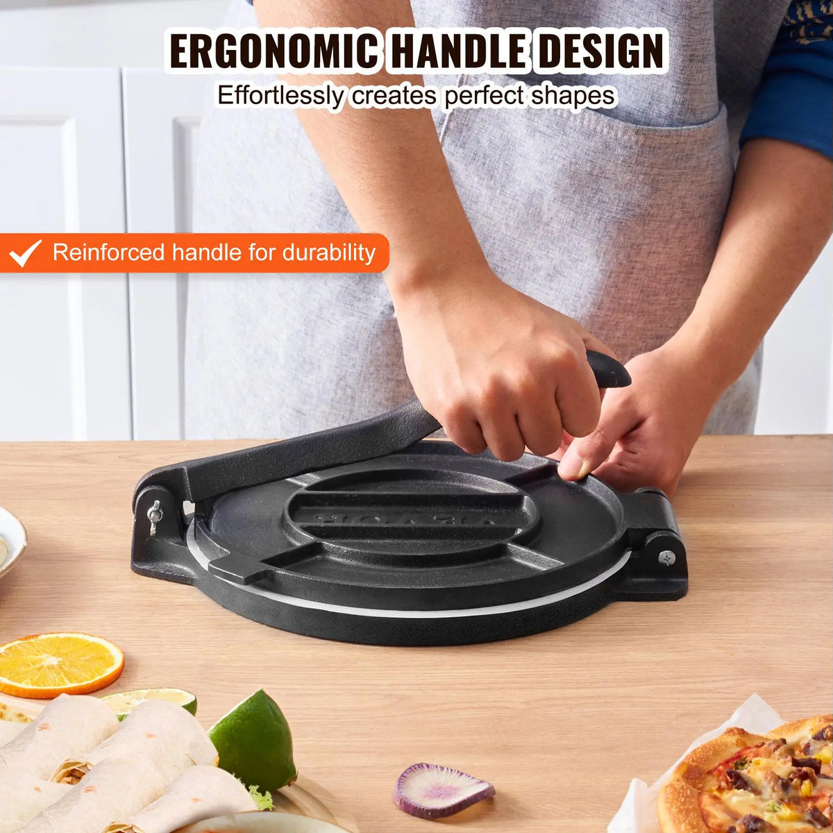 🍕🥞10-inch tortilla press—suitable for making tortillas, pita bread, flatbreads, and pancakes.