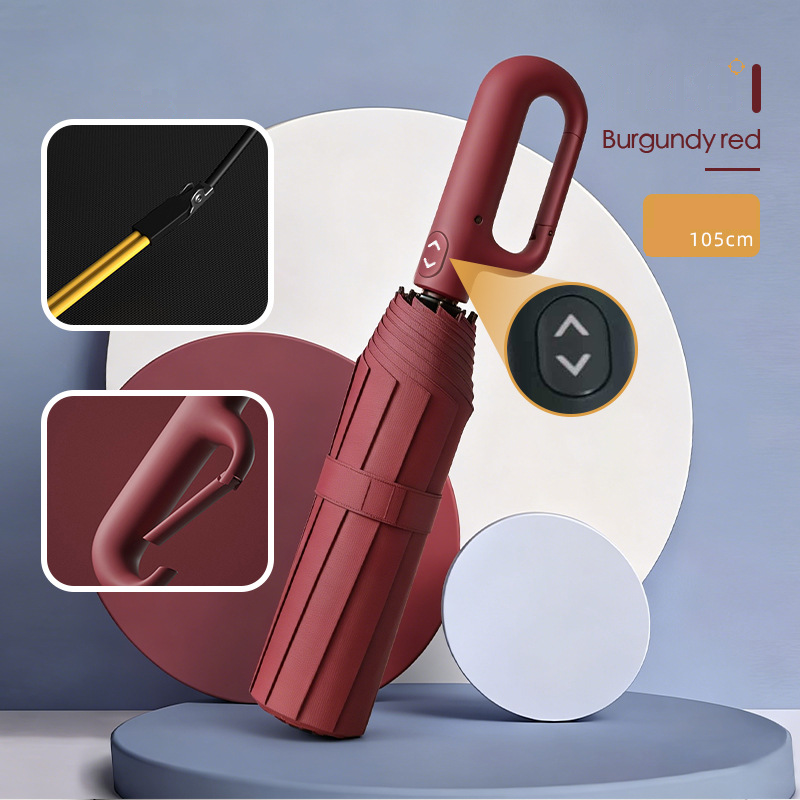 ☂️🌧️ Portable Automatic Folding Umbrella – Windproof & Waterproof with Loop Buckle 🌬️✨