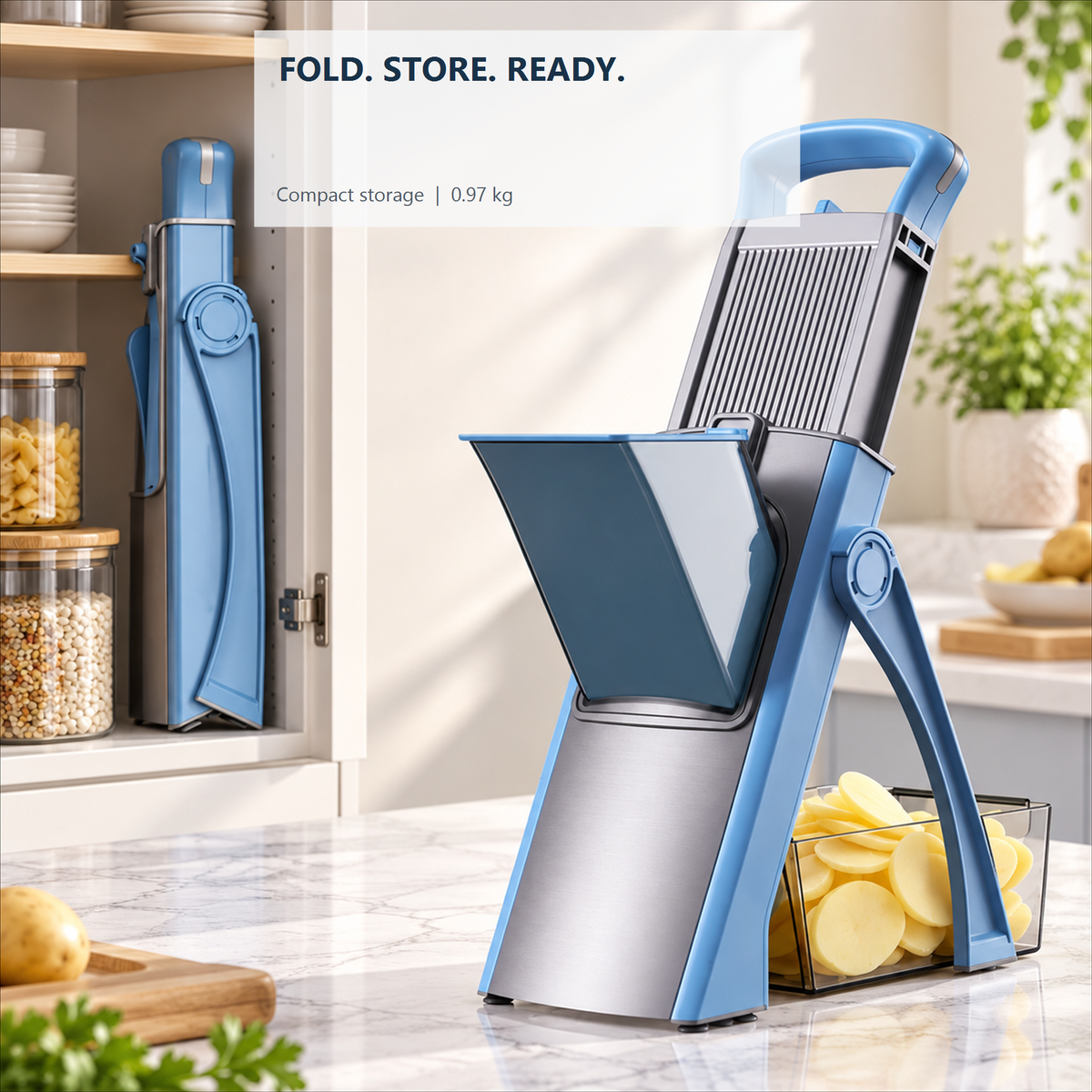 🥕🔪 sohochic Safe Mandoline Slicer Plus – Adjustable Vegetable Chopper & Fries Cutter ✨