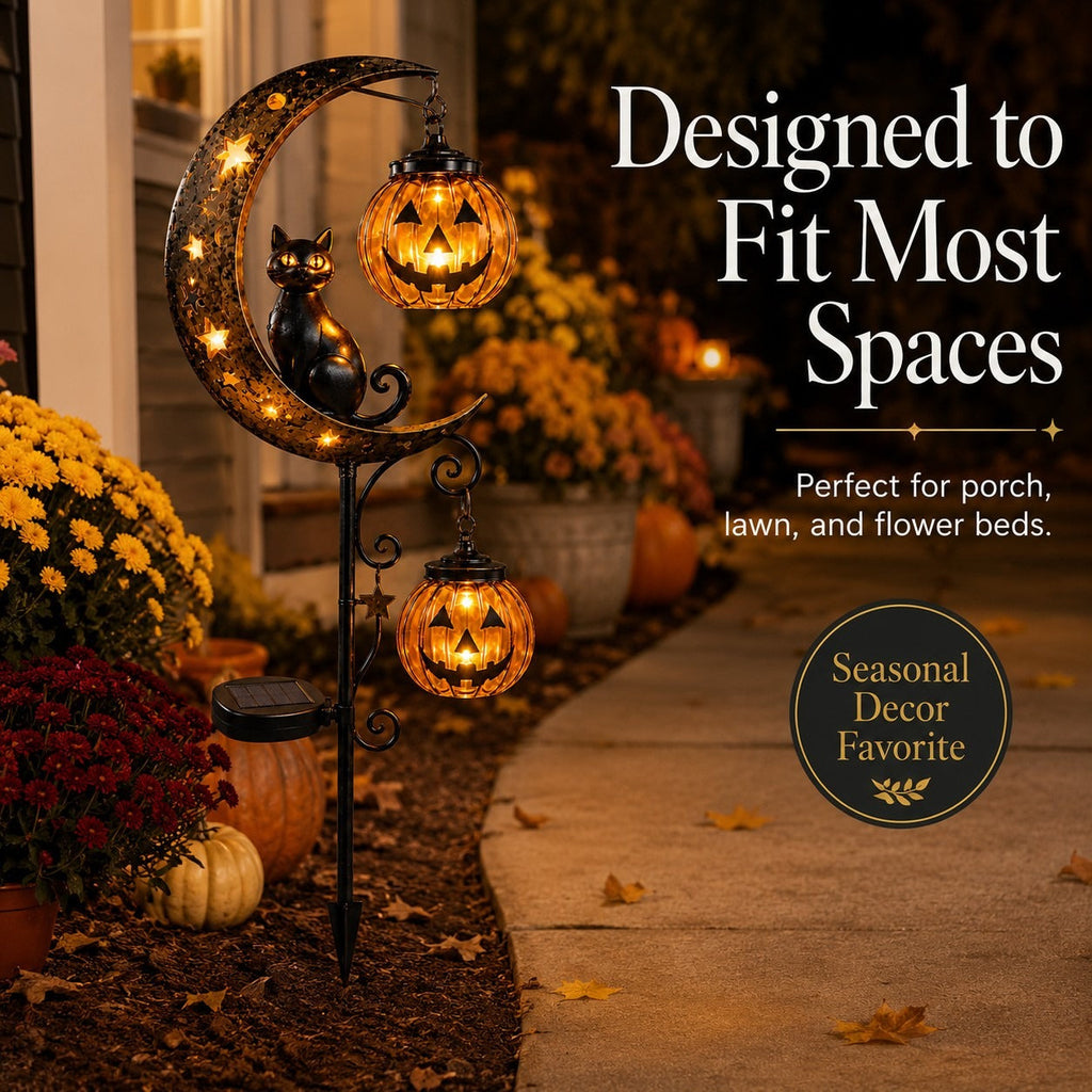 Halloween Early Bird Sale | 49% OFF Pumpkin Moon Garden Stake Light2