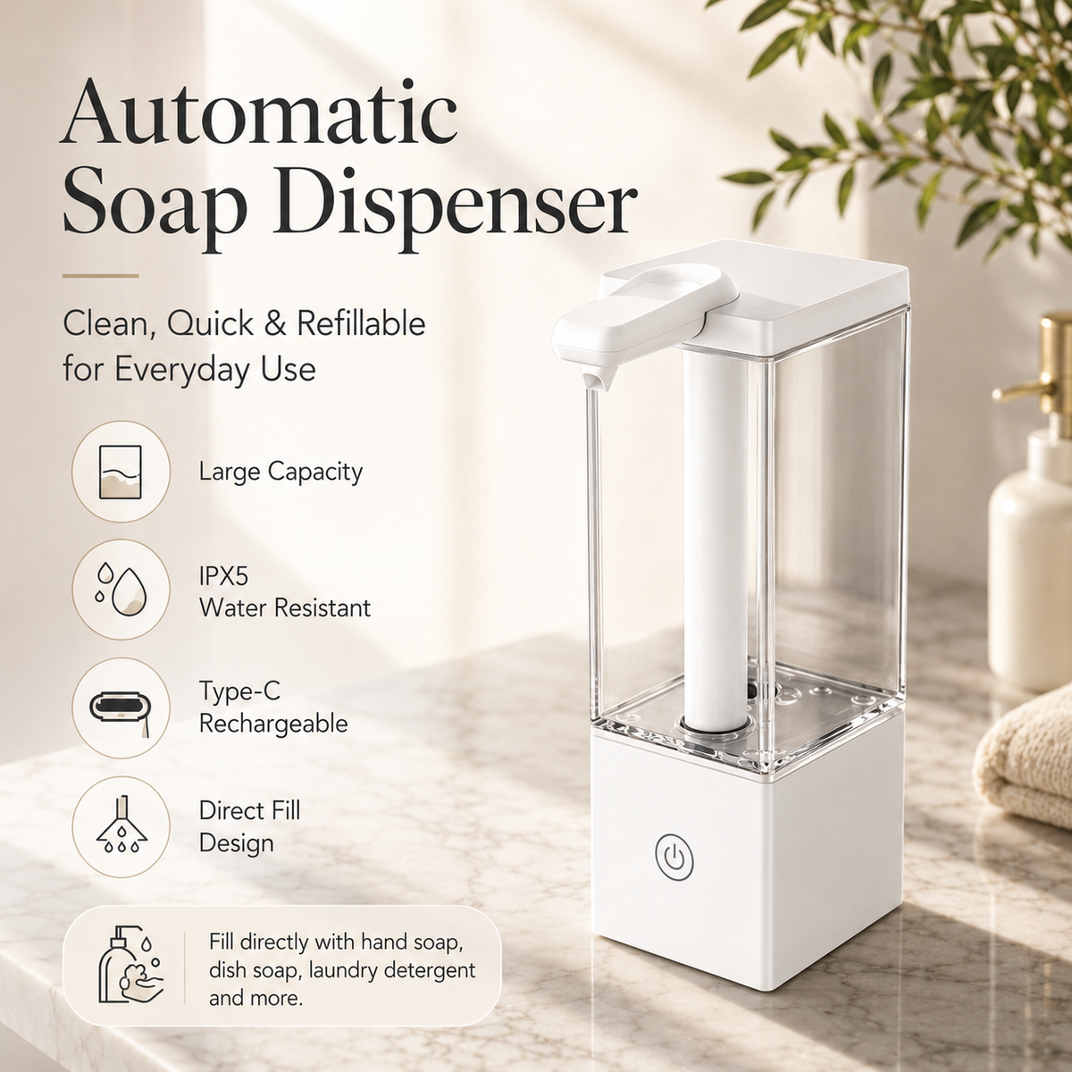 ✨Automatic Soap Dispenser✨Touch-Free. Clean Smarter.