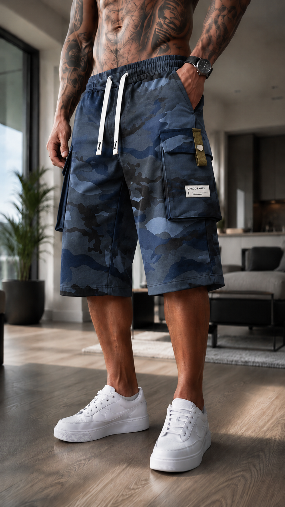🩳 Men's 3/4 Capri Cargo Shorts