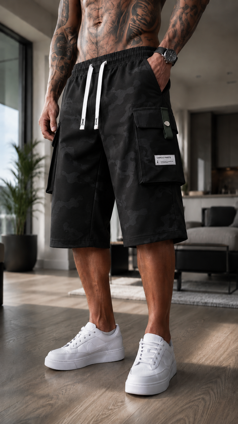 🩳 Men's 3/4 Capri Cargo Shorts