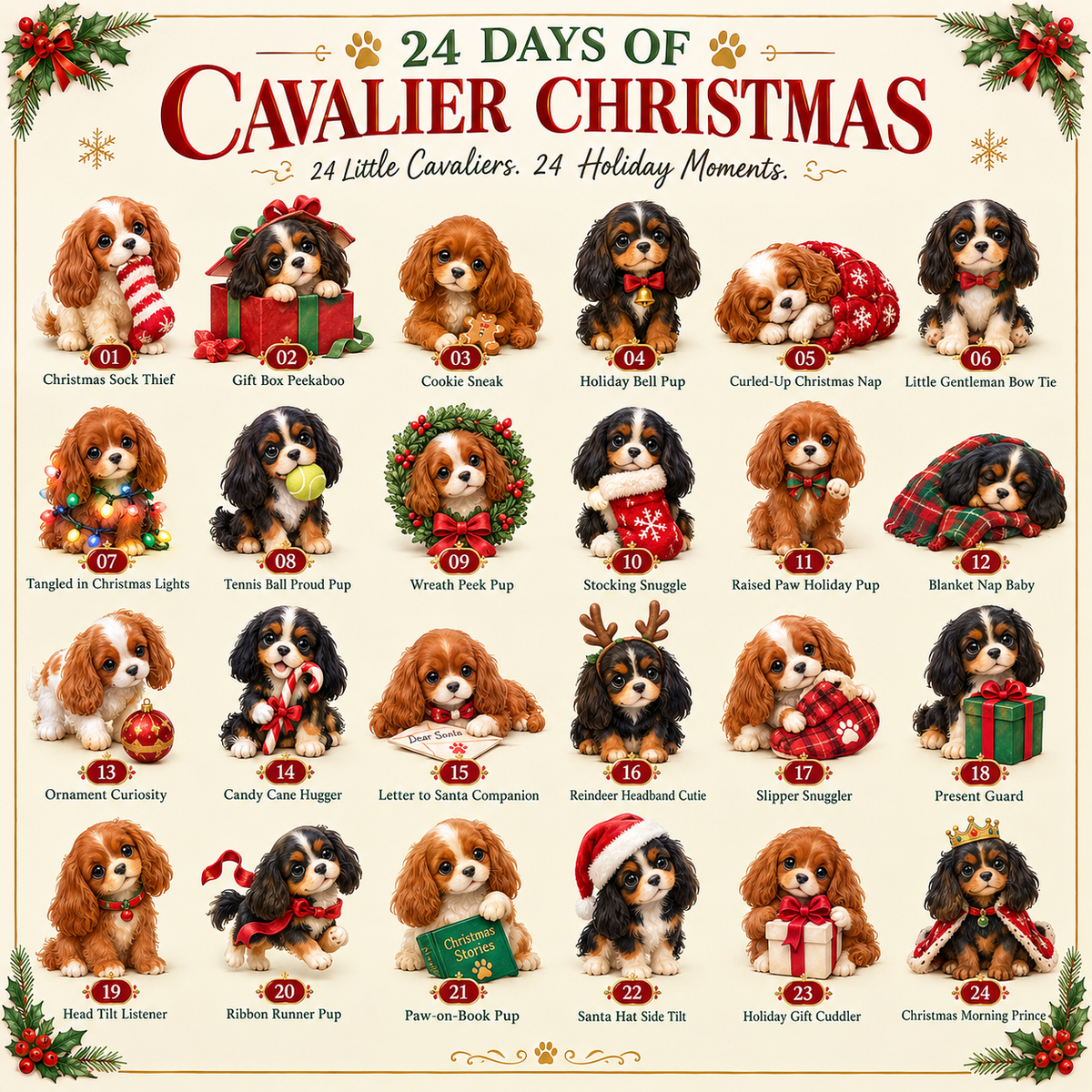 🎄 24 Days of Cavalier Christmas Advent Calendar 2026 🐶 – 24 Collectible Cavalier Surprises 🎁✨