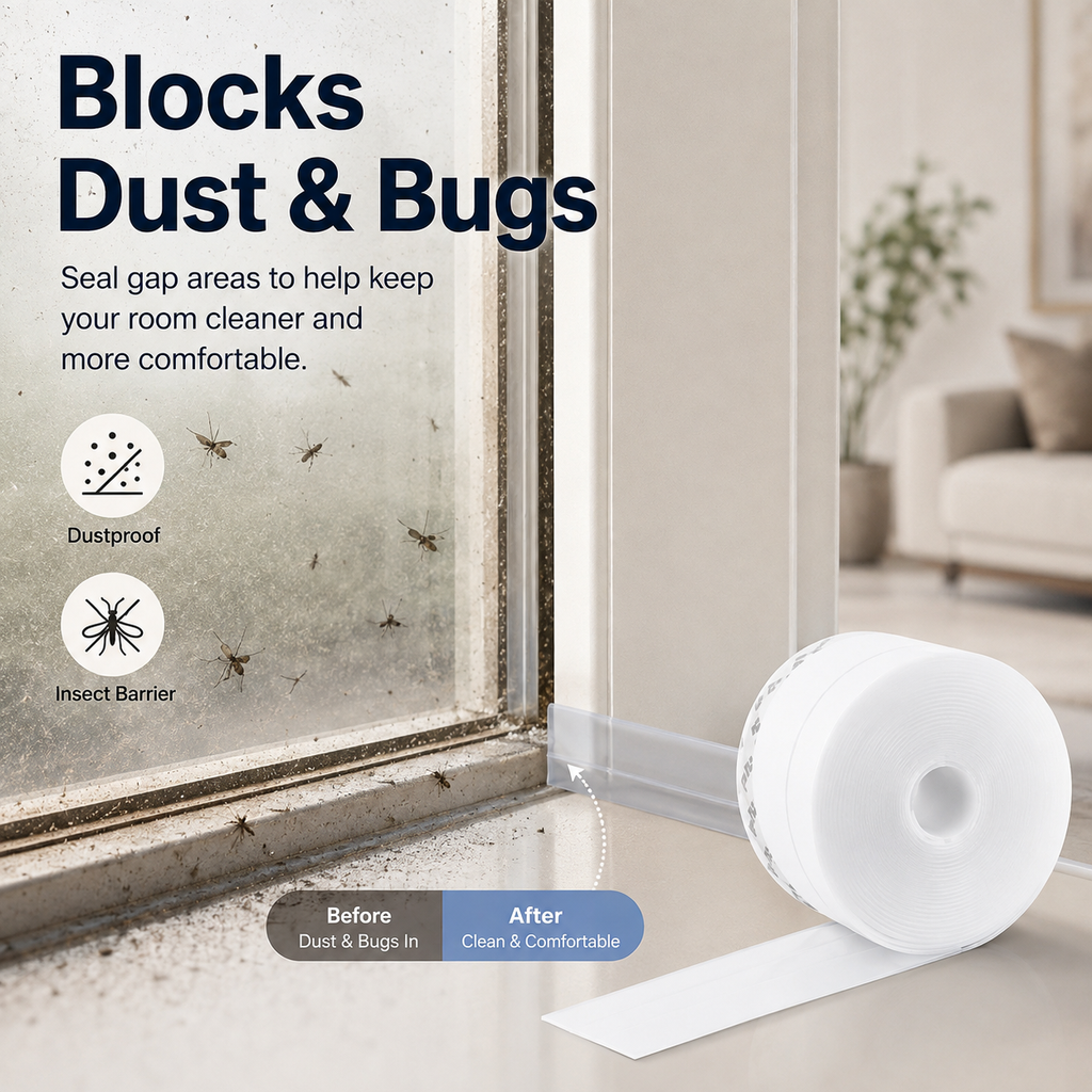 🚪16.4 Ft Door Weather Stripping Seal – Self-Adhesive Draft Stopper for Doors & Windows