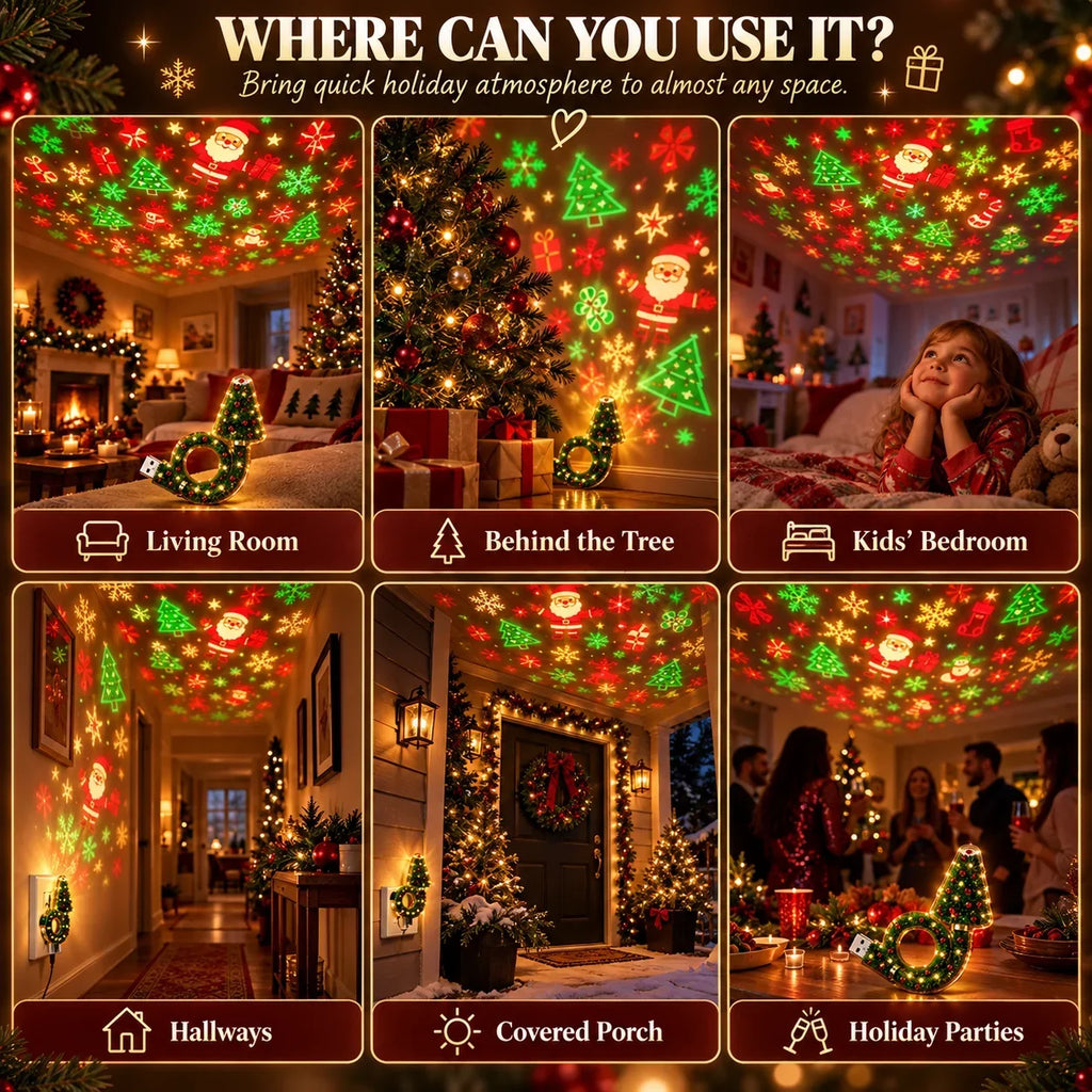 ⏳🔥LIMITED TIME 50% OFF!🎄Christmas Ceiling Projector – 6 Magical Light Effects for Instant Holiday Magic ✨