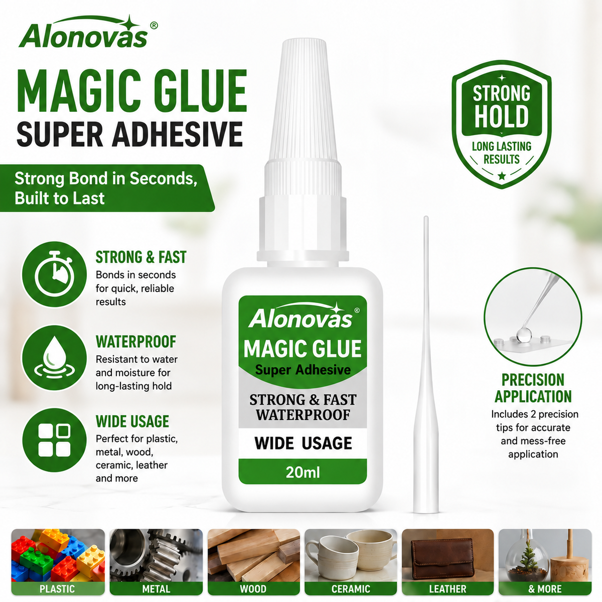 3 PCS Fast-Setting Super Glue, Ideal for Projects and Repairs