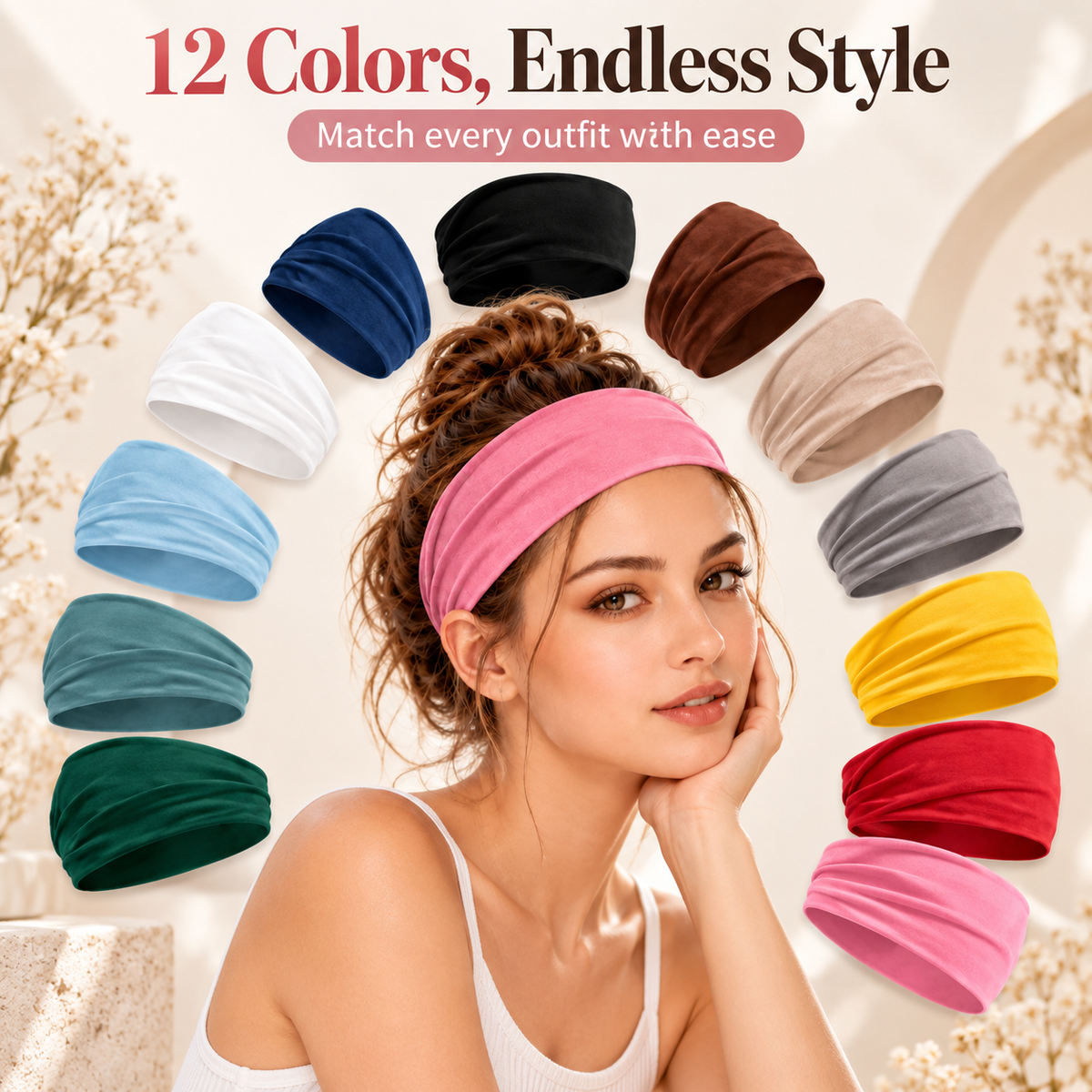 ✨✨Women's Universal 6-Pack No-Slip Elastic Fashion Headband Set