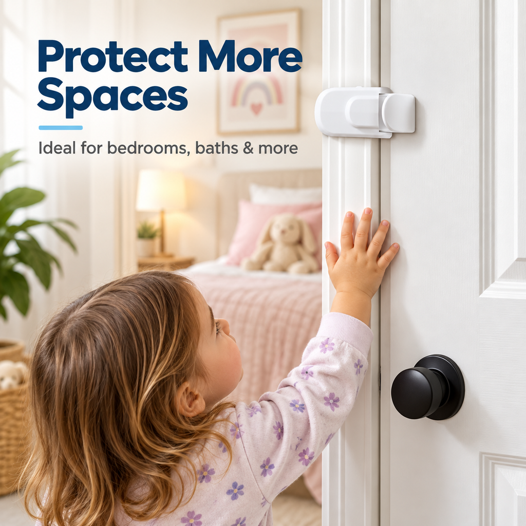 Childproof Door Lock – Easy Snap-On Child Safety Lock
