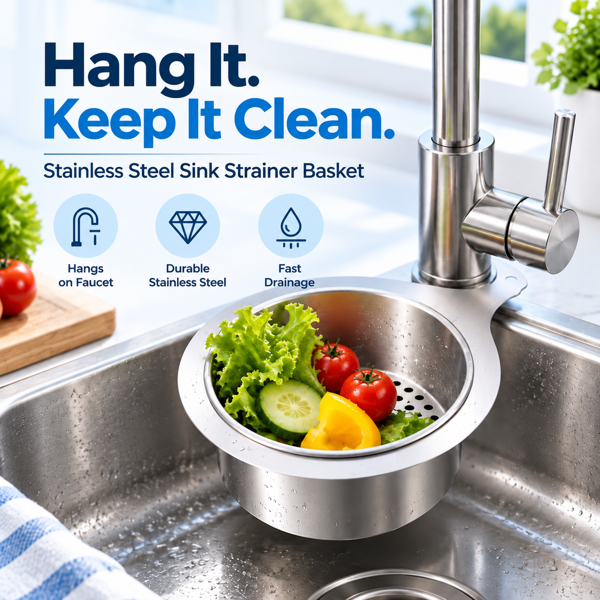 BUY 1 GET 1 FREE💧Stainless Steel Swan Sink Strainer Basket🦢💧
