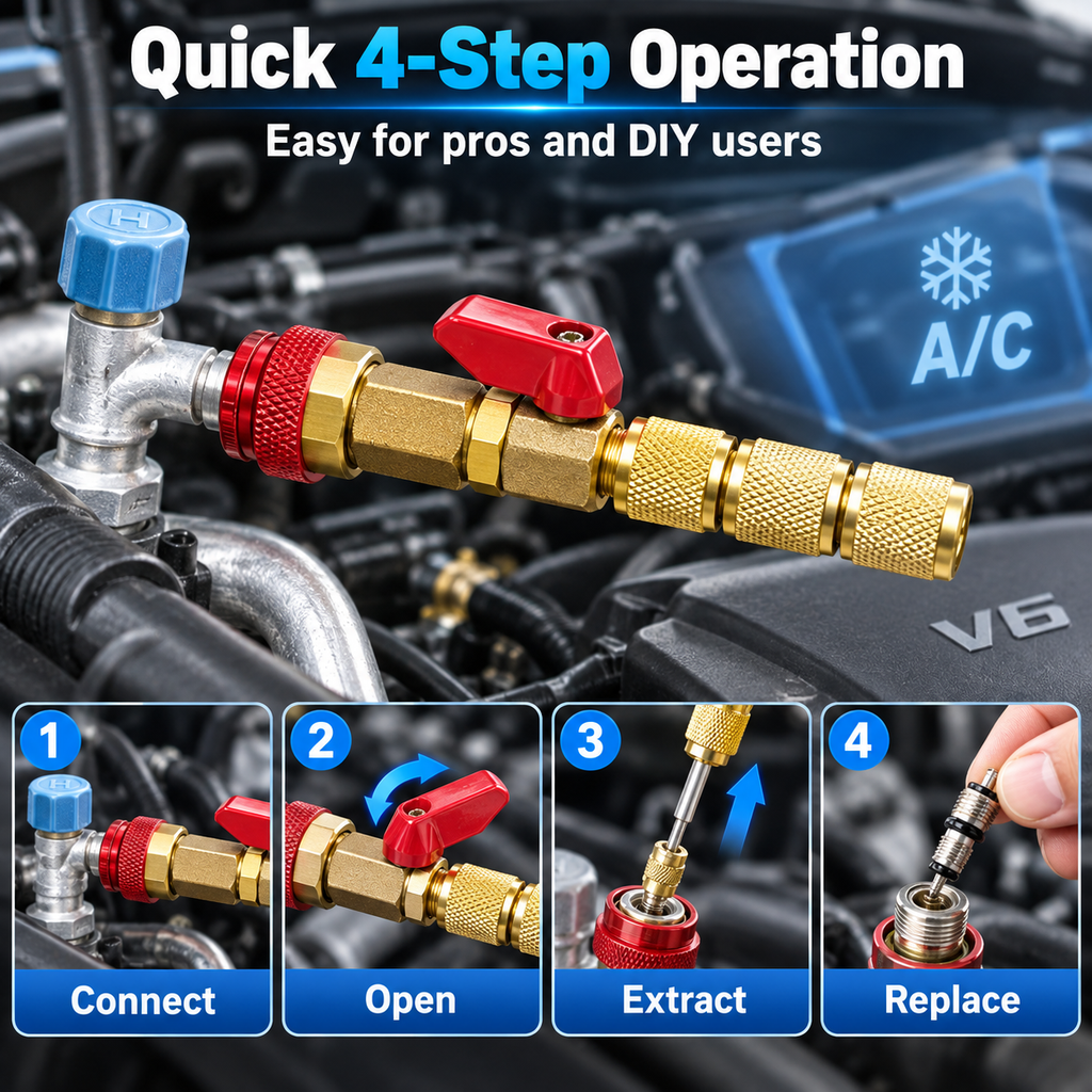🔥✨Professional AC Valve Core Remover & Installer Kit