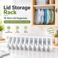 10-Slot Lid Organizer 2-Pack – Kitchen Cabinet & Wall Mount Storage Holder