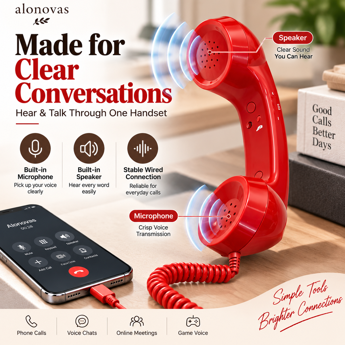 ☎️✨ Retro Phone Handset with Type-C | Vintage Wired Receiver 📞🔌