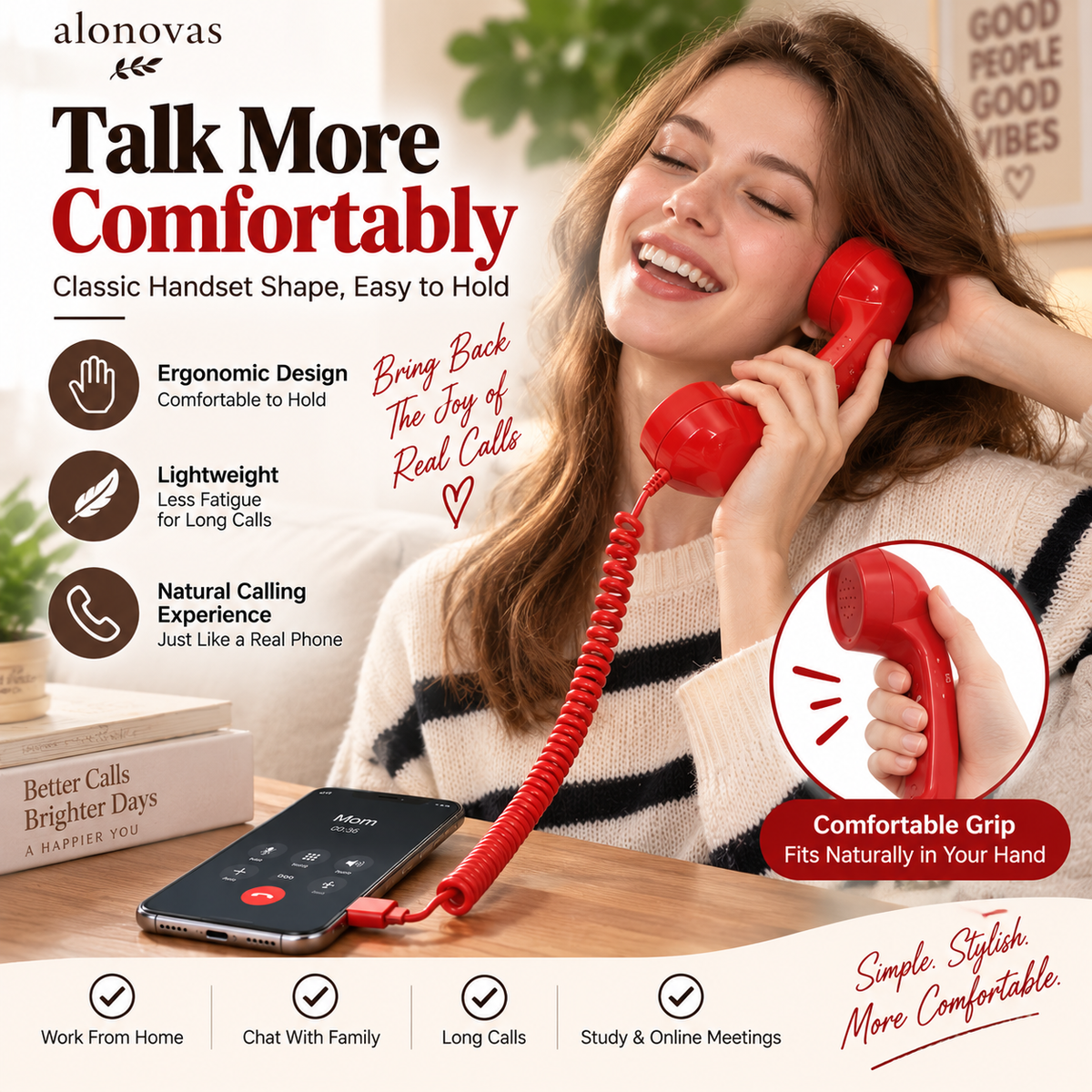 ☎️✨ Retro Phone Handset with Type-C | Vintage Wired Receiver 📞🔌