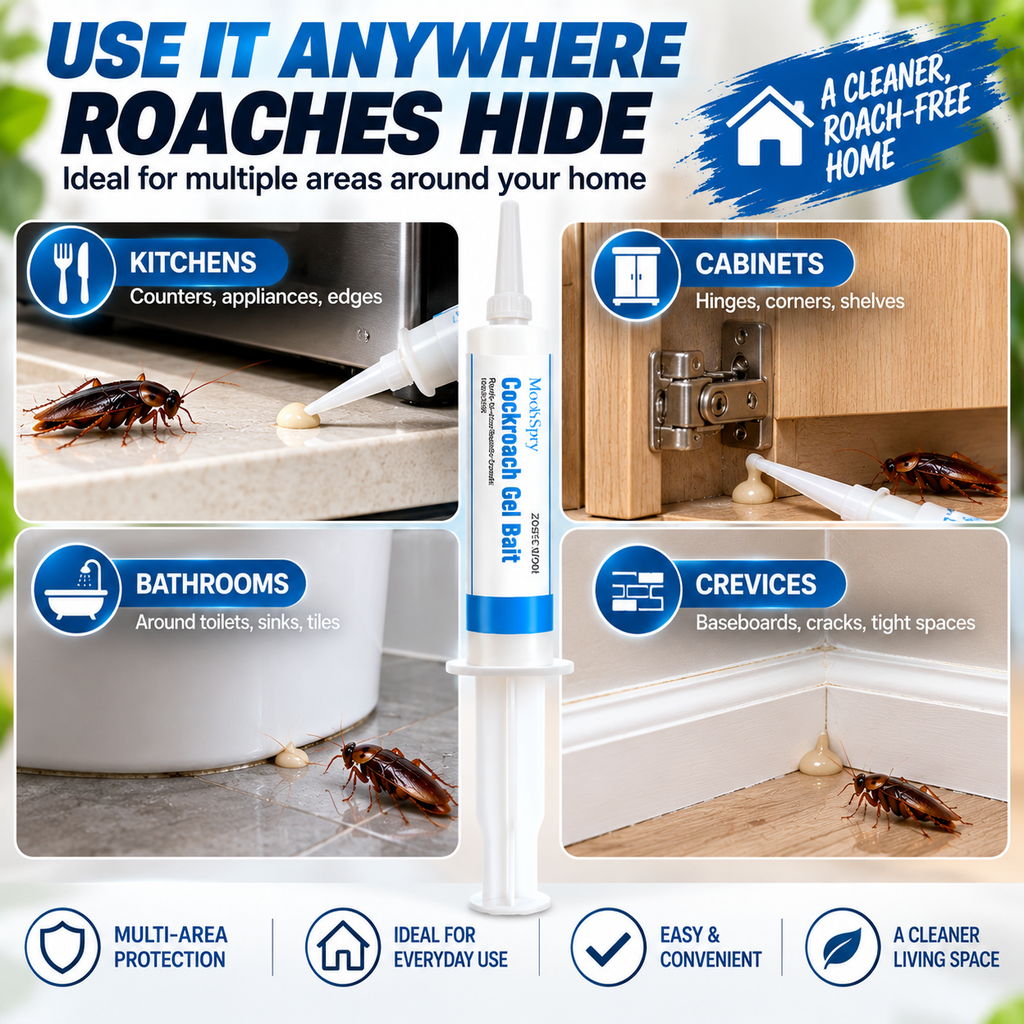 🪳🎯 2-Pack Cockroach Gel Bait with Precision Applicator 🏠🏠