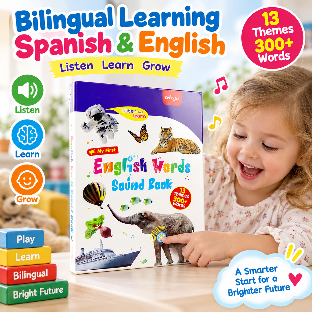 English Sound Book for Children Aged 1–6 — Interactive Educational Toy Featuring Over 300 Words and 13 Themes